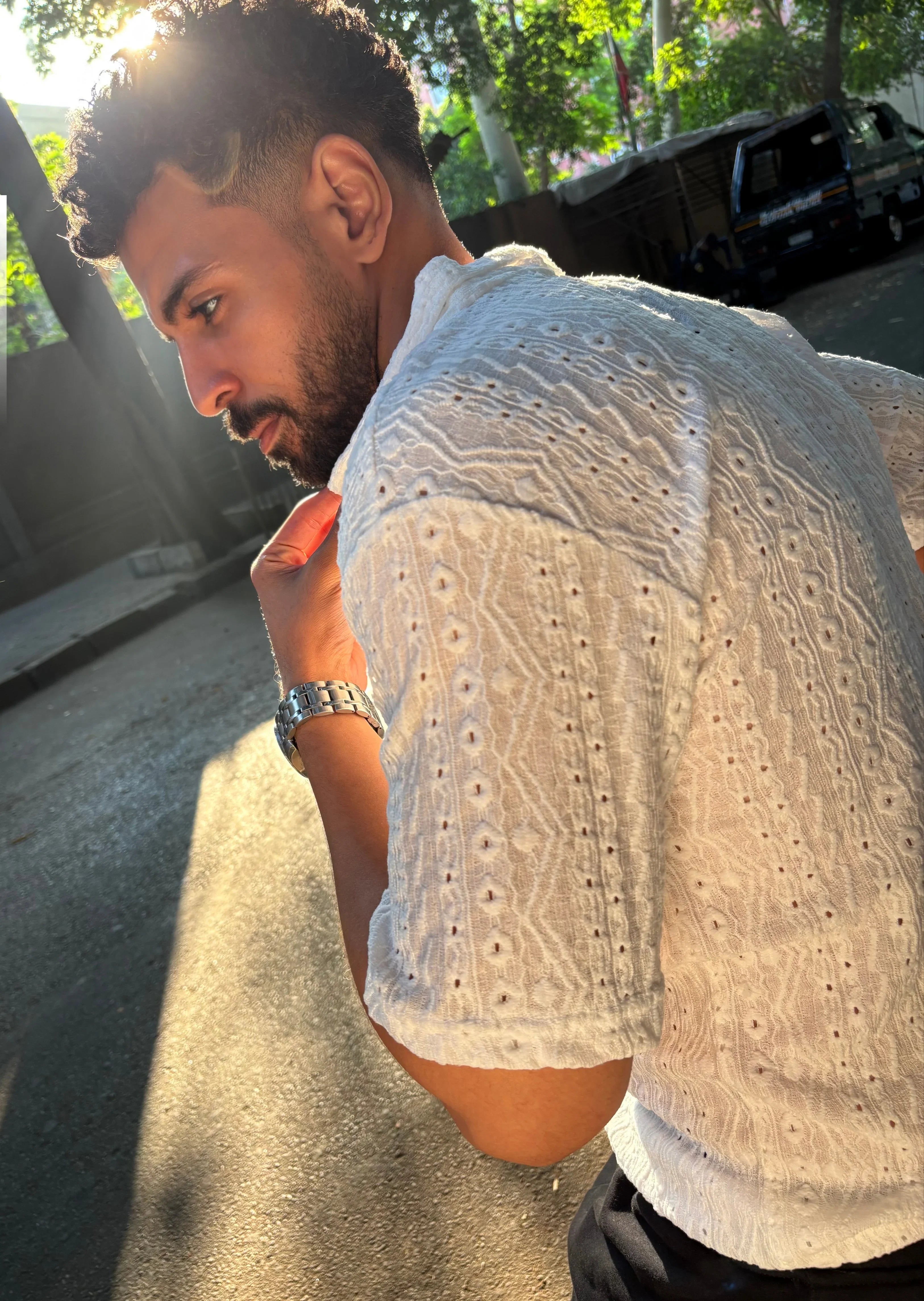 Man wearing classy t-shirt